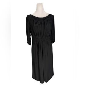 Suzi Chin Maggy Boutique Black Gathered Dress Size 8